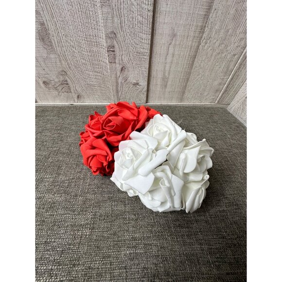 Rose String Lights Battery Operated Red & White LED Flowers Decor Wedding Party - Picture 1 of 5